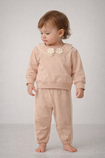 SET BYMURAT 2-3-4-5 ANI CU GULER TRICOTAT ȘI DETALIU CU TRANDAFIR A35