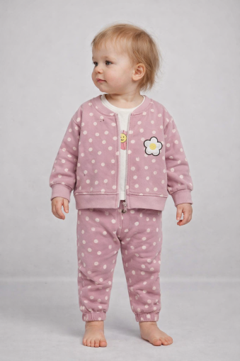 SET 3 PIESE MY BELLA CU IMPRIMEU FLORAL 6-18 LUNI A33