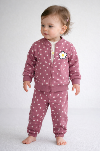 SET 3 PIESE MY BELLA CU IMPRIMEU FLORAL 6-18 LUNI A33