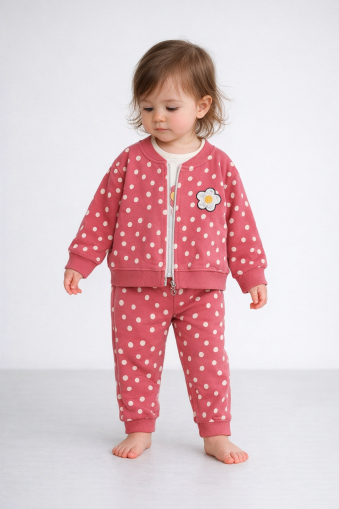 SET 3 PIESE MY BELLA CU IMPRIMEU FLORAL 6-18 LUNI A33