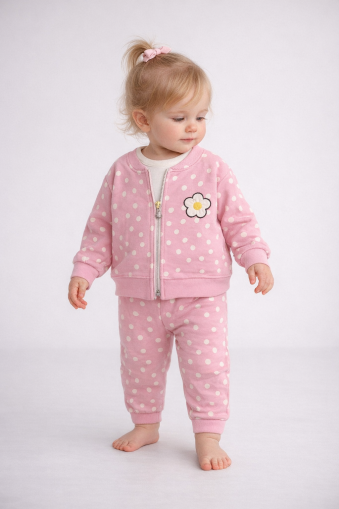 SET 3 PIESE MY BELLA CU IMPRIMEU FLORAL 6-18 LUNI A33