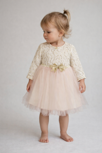 ROCHIE BOLERO CU PAIETE AURII BULŞEN 9/18 LUNI A39