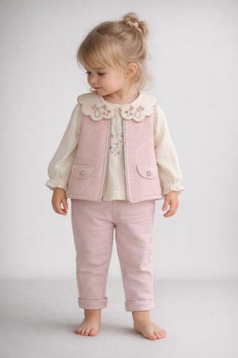 SET ELCI 3 PIESE CU FOLOSINȚĂ FLORALĂ PENTRU 6/18 LUNI A50