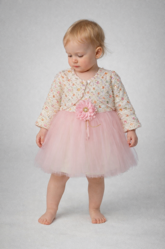 ROCHIE BOLERO CU PAIETE CU FLORI COLORATE, BULŞEN 9/18 LUNI A44