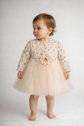 ROCHIE BOLERO CU PAIETE CU FLORI COLORATE, BULŞEN 9/18 LUNI A44