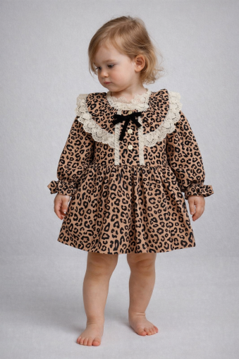 ROCHIE TOGY BABY CU IMPRIMEU LEOPARD PENTRU BEBELUȘI 2-5 ANI A82
