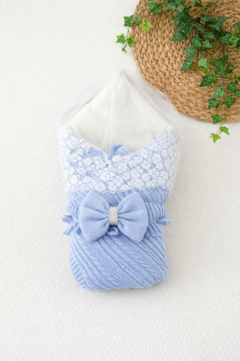 Pătură tricotată pentru bebeluși 0-3 luni A135