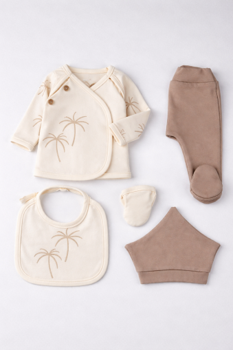 SET SERDE BABY NOU-NĂSCUT CU IMPRIMEU DE PALMIER 0-3 LUNI A25