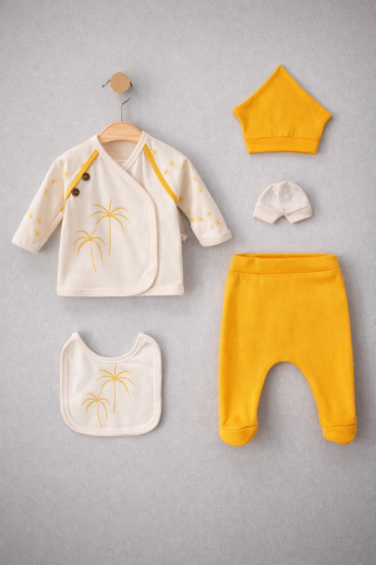 SET SERDE BABY NOU-NĂSCUT CU IMPRIMEU DE PALMIER 0-3 LUNI A25