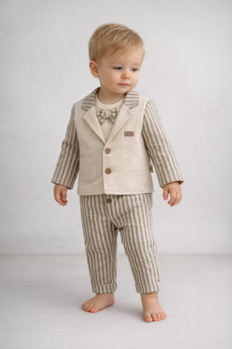 Set 3 piese Minicayzen cu dungi, 6-18 luni A54