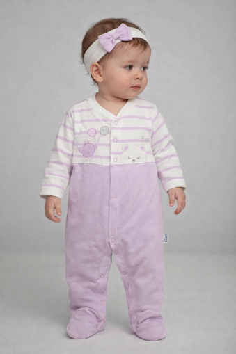 Salopetă ANNORA 3–9 luni cu broderie și model baloane A19