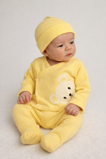 Set 3 body-uri Nana Baby 0–3 luni cu broderie ursuleț A22