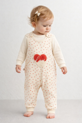 SET DE SCURTĂ CU ȘI MUȘCHI BABYCAN 6/12 LUNI ÎN FORMĂ DE INIMĂ A25