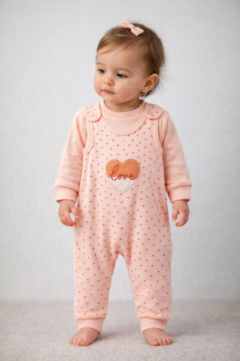 SET DE SCURTĂ CU ȘI MUȘCHI BABYCAN 6/12 LUNI ÎN FORMĂ DE INIMĂ A25