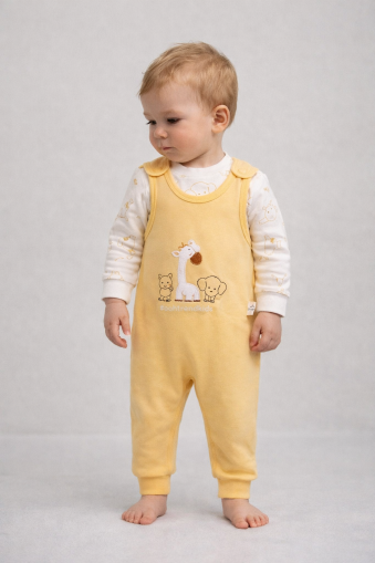 Salopă Babycan 6/12 luni cu girafă și elefant A25