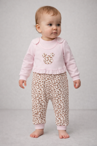BABYCAN Salopetă 6–12 luni cu imprimeu leopard A25