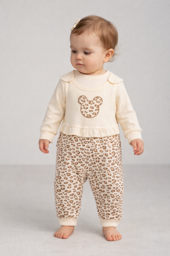 BABYCAN Salopetă 6–12 luni cu imprimeu leopard A25