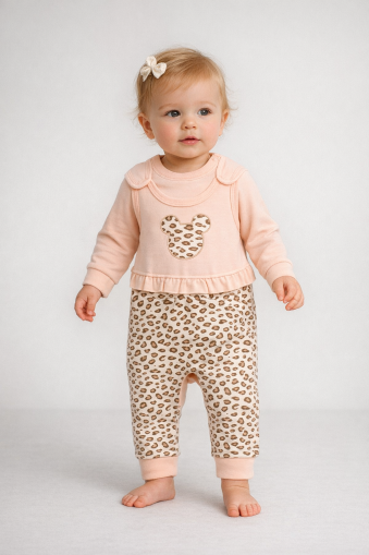 BABYCAN Salopetă 6–12 luni cu imprimeu leopard A25