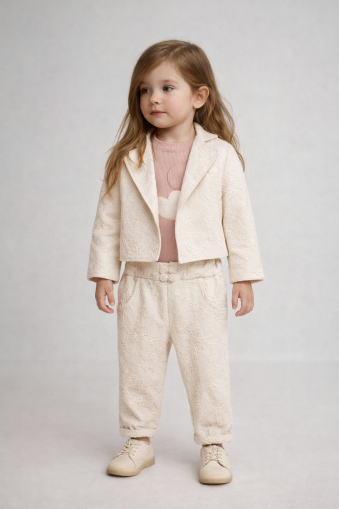 SET 3 PIESE CU JACHETĂ CU MODELE ÎN RELIEF HIPPIL 2/4 ANI A82