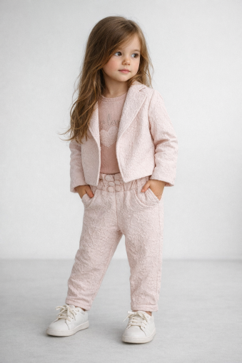 SET 3 PIESE CU JACHETĂ CU MODELE ÎN RELIEF HIPPIL 2/4 ANI A82