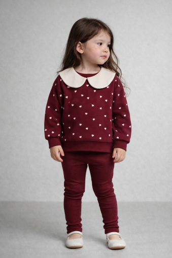 SET DE COLANȚI CU IMPRIMEU CU INIMĂ, CİCİBEN KIDS 9-24 LUNI A33