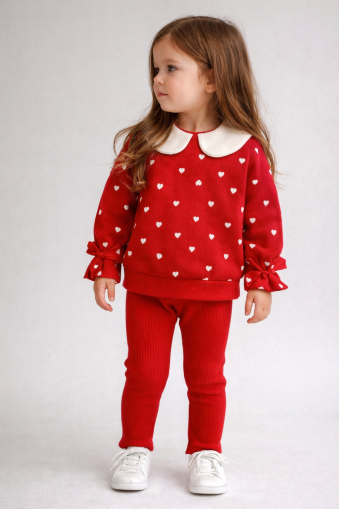 SET DE COLANȚI CU IMPRIMEU CU INIMĂ, CİCİBEN KIDS 9-24 LUNI A33