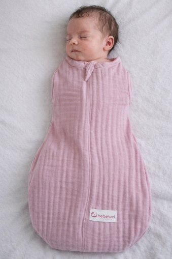 BEBEKEVİ – Sac de înfășat pentru bebeluși, cu fermoar, 0–6 luni A21