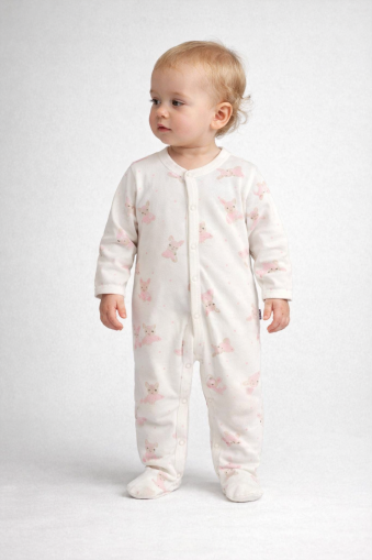 SALOPĂ BYMURAT CU IMPRIMEU DE IEPURI 3/9 LUNI A20