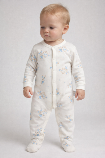 SALOPĂ BYMURAT CU IMPRIMEU DE IEPURI 3/9 LUNI A20