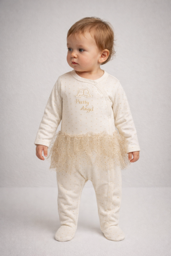 Salopetă din tul cu buline, BYMURAT, 3/9 luni A25