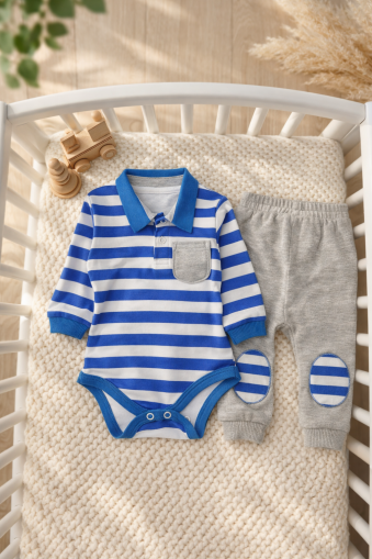 SET SALOPETE CU DUNGI PENTRU BEBELUȘI BYMURAT 3/12 LUNI A22