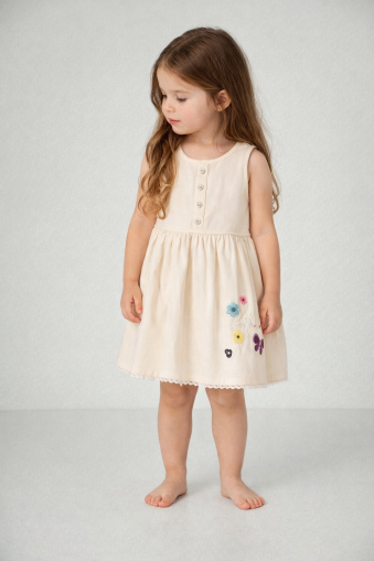 ROCHIE ORYEDA COLORATĂ CU BRODATĂ CU FLUTURI, PENTRU BEBELUȘI, 9/24 LUNI A36