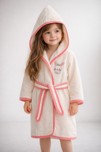 Ramel Halat de Baie pentru Copii 1–4 Ani, cu Iepuraș Brodat A47