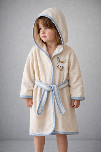 Ramel Halat de Baie pentru Copii 1–4 Ani, cu Iepuraș Brodat A47