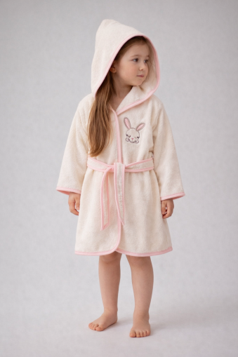 Ramel Halat de Baie pentru Copii 1–4 Ani, cu Iepuraș Brodat A47