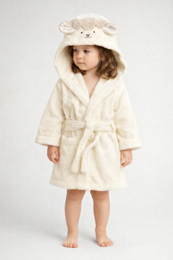 Bebekevi Halat de Baie pentru Copii 4 Ani, cu Oiță Brodată A47