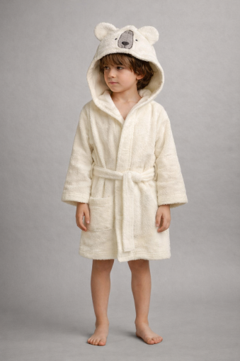 Bebekevi Halat de Baie pentru Copii 7 Ani, cu Urs Brodat A47