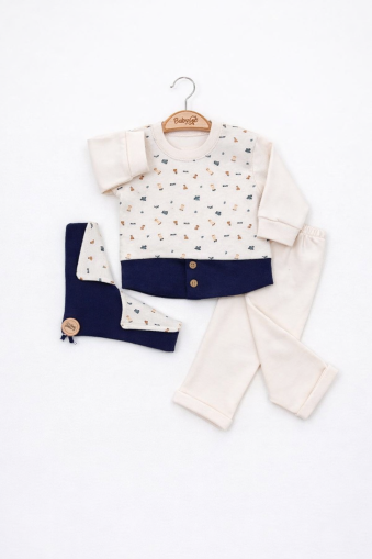 Babyim Set 3 Piese pentru Bebeluși 3–9 Luni, cu Fular 22