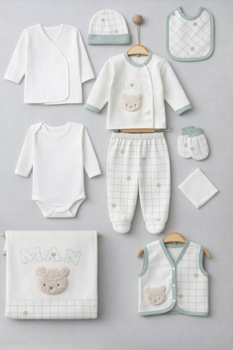 Gaye Set 10 Piese pentru Bebeluși 0–3 Luni, cu Ursuleț A95