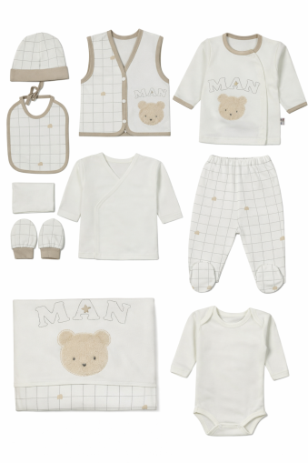 Gaye Set 10 Piese pentru Bebeluși 0–3 Luni, cu Ursuleț A95
