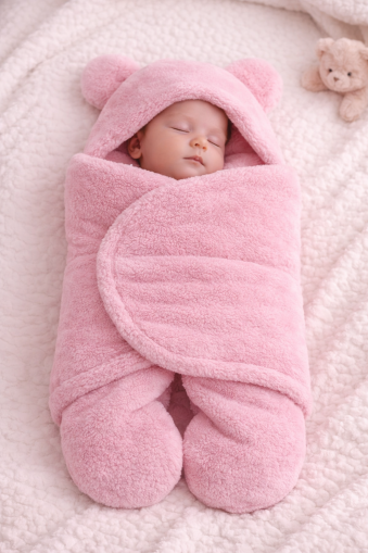 Bebecix Sac de Înfășat cu Picioare pentru Bebeluși 0–6 Luni, din Welsoft, cu Model Iepuraș A54