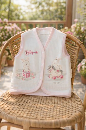 Elbebek Vestă pentru Bebeluși 6–12 Luni, cu Iepuraș A11