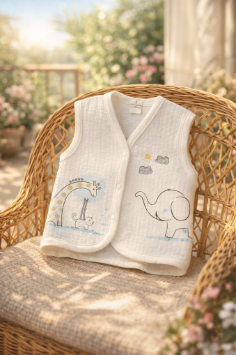 Elbebek Vestă pentru Bebeluși 6–12 Luni, cu Girafă și Elefant A12
