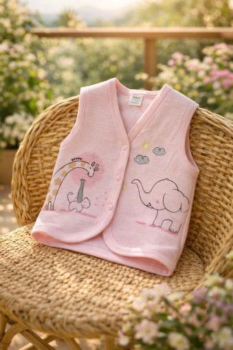 Elbebek Vestă pentru Bebeluși 6–12 Luni, cu Girafă și Elefant A12