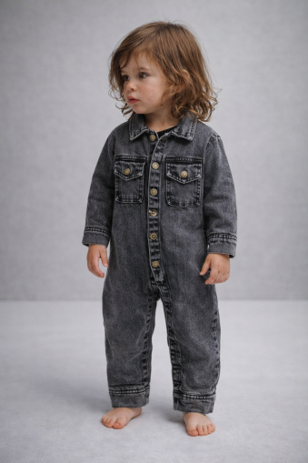 ByMurat Salopetă din Denim pentru Bebeluși 6–18 Luni A39