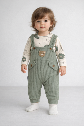 Nafitto Salopetă pentru Bebeluși 3–6–9 Luni, cu Model Ursuleț A28