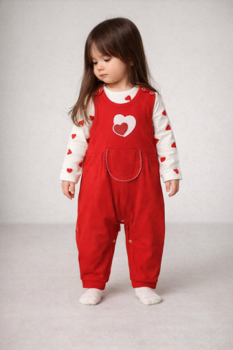 Nafitto Salopetă pentru Bebeluși 3–6–9 Luni, cu Inimă A28