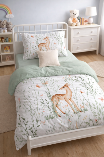 GOLDEN Set lenjerie de pat 100×150 cm cu imprimeu, în cutie A68