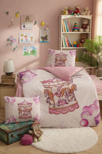 GOLDEN Set lenjerie de pat 100×150 cm cu imprimeu, în cutie A68