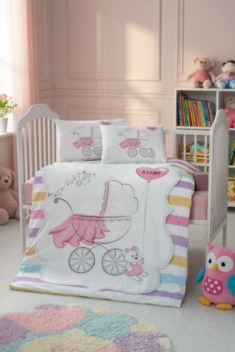 GOLDEN Set lenjerie de pat 100×150 cm cu imprimeu, în cutie A68